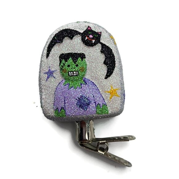 Patricia Breen Halloween Headstone Frankenstein RIP Bat Spider Clip On Ornament - Picture 1 of 7